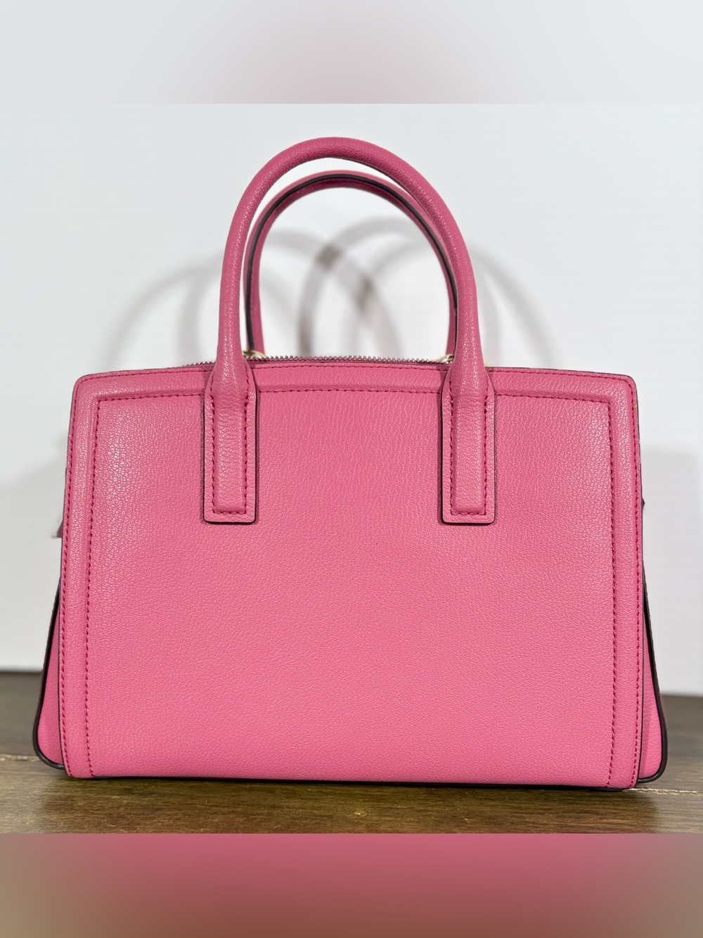 NWT Michael Kors Laila Leather Medium Satchel Handbag in Rosewood Pink - Picture 9 of 14